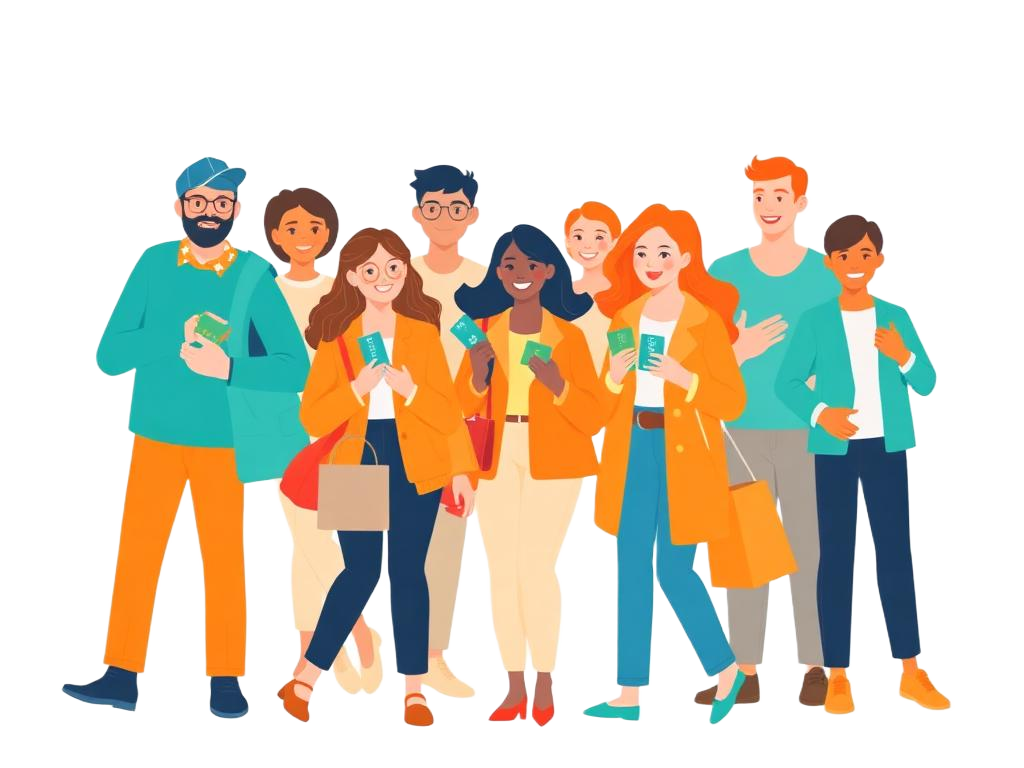 Happy SastaCard community members shopping together